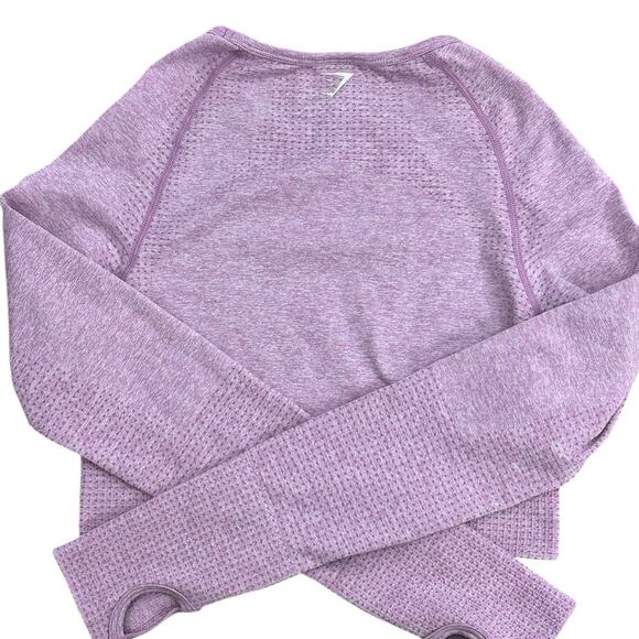 GYMSHARK LIGHT PURPLE CROP WOMENS ACTIVE LONG SLEEVE MEDIUM - Picture 6 of 7
